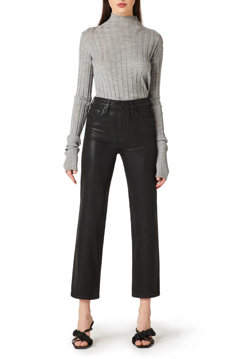 Hudson Jeans Remi Coated High Waist Crop Straight Leg Jeans, Alternate, color, 