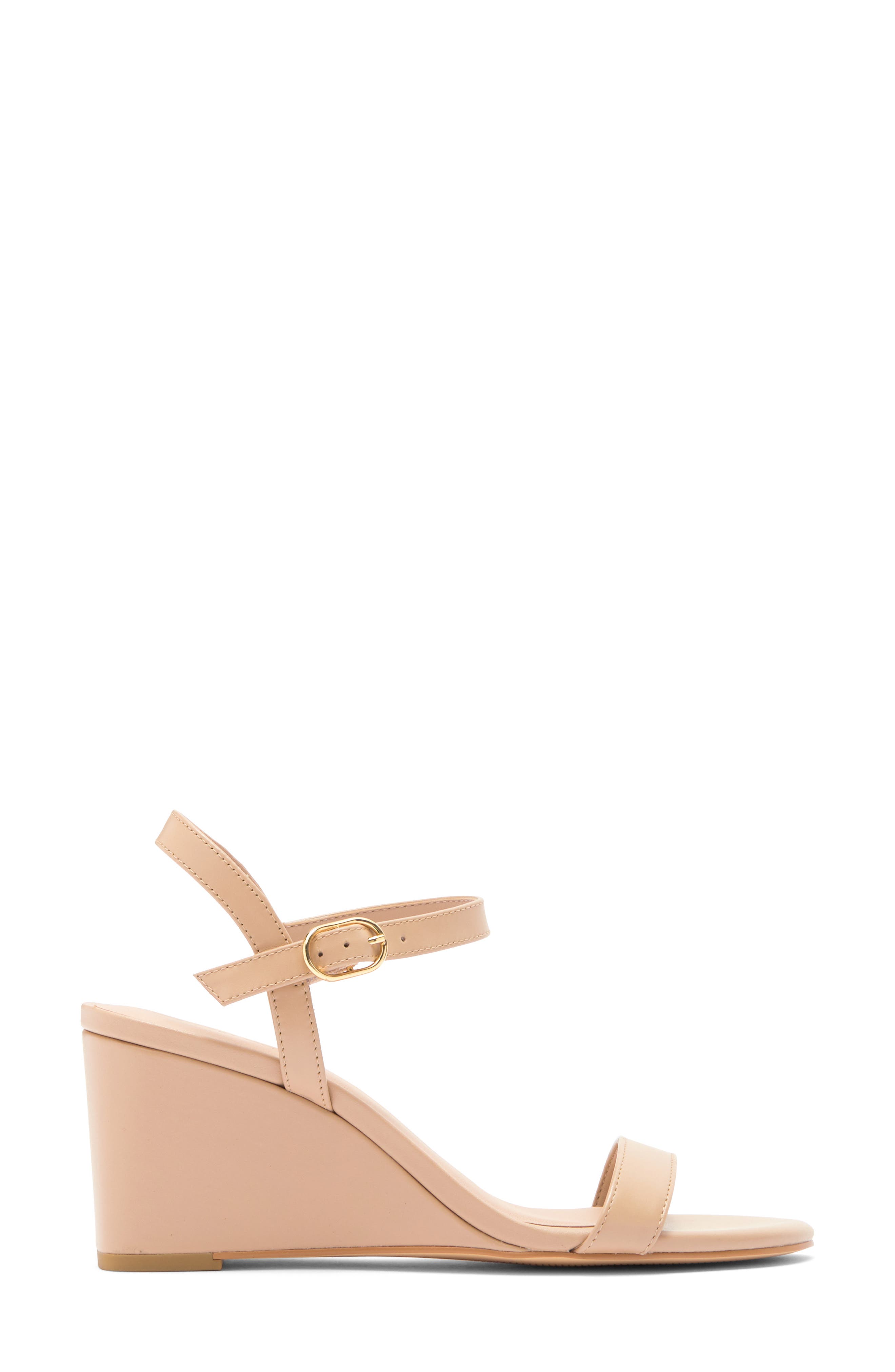 Stuart Weitzman Dancer 75 Wedge Sandal, Alternate, color, Golden Beige