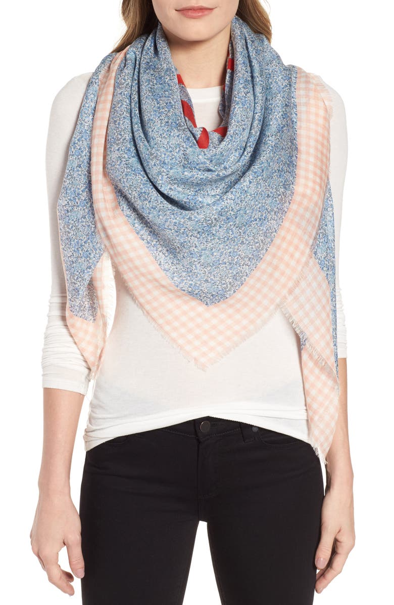 Loewe Liberty Gingham Scarf, Alternate, color, 