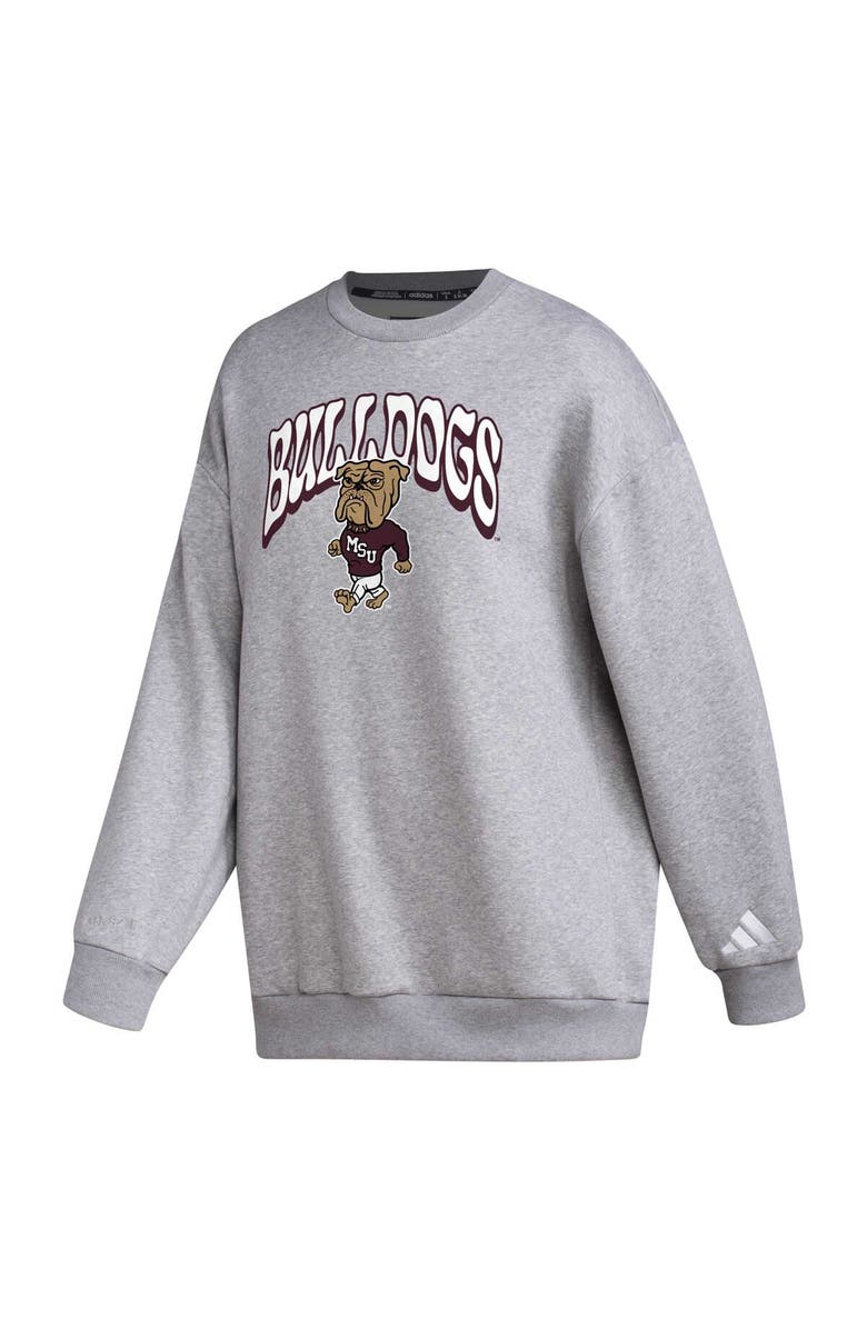 adidas Women's adidas Gray Mississippi State Bulldogs Vintage Stylin Pullover Sweatshirt, Alternate, color, Gray