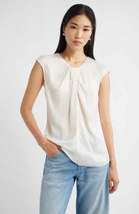 Nordstrom Twist Front Satin Top