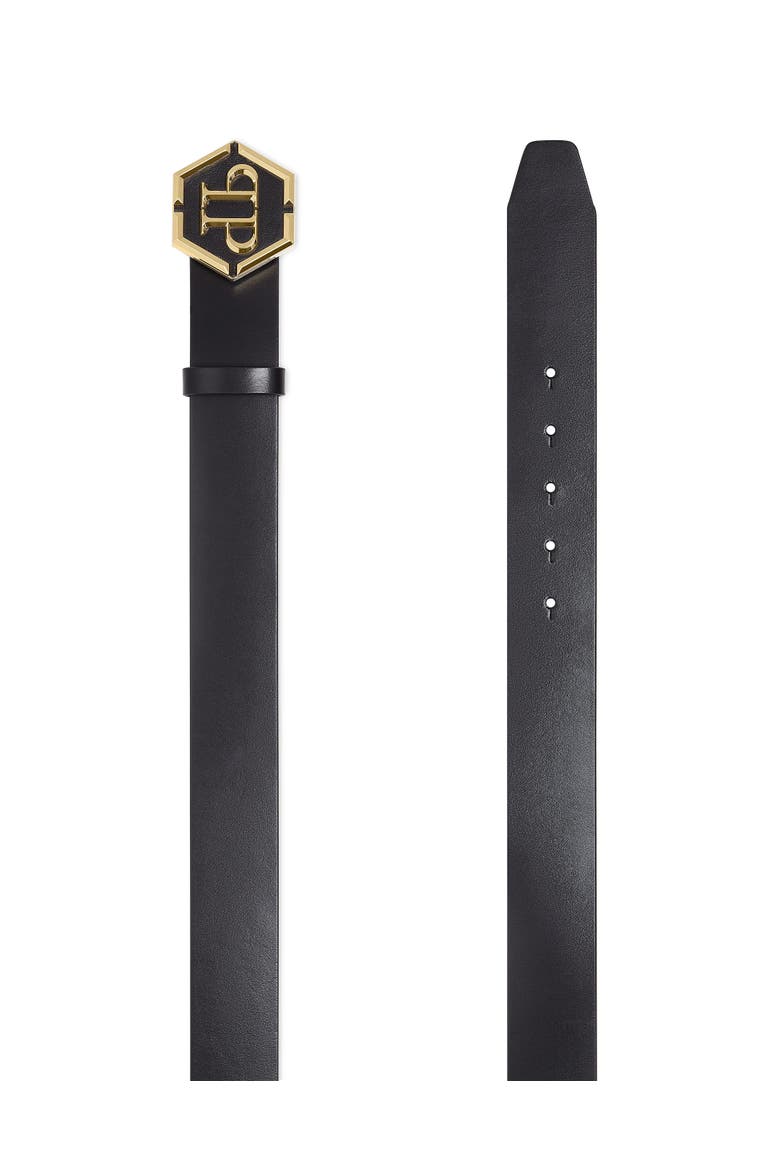 Belt Hexagon Men, Alternate, color, black/lightgold
