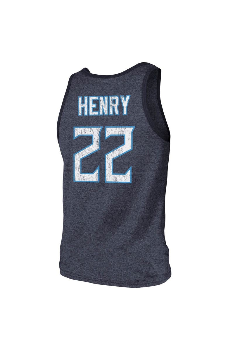 Majestic Threads Men's Majestic Threads Derrick Henry Navy Tennessee Titans Name & Number Tri-Blend Tank Top, Alternate, color, 