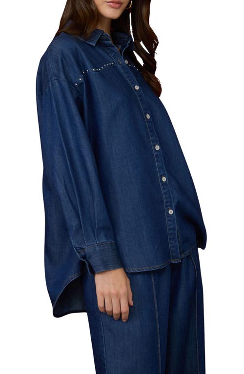 Blu Pepper Denim Long Sleeve Button Down Shirt In Blue