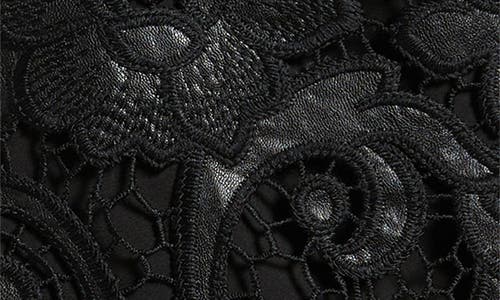 Elie Tahari Vivienne Wrap Front Lace Midi Skirt In Black