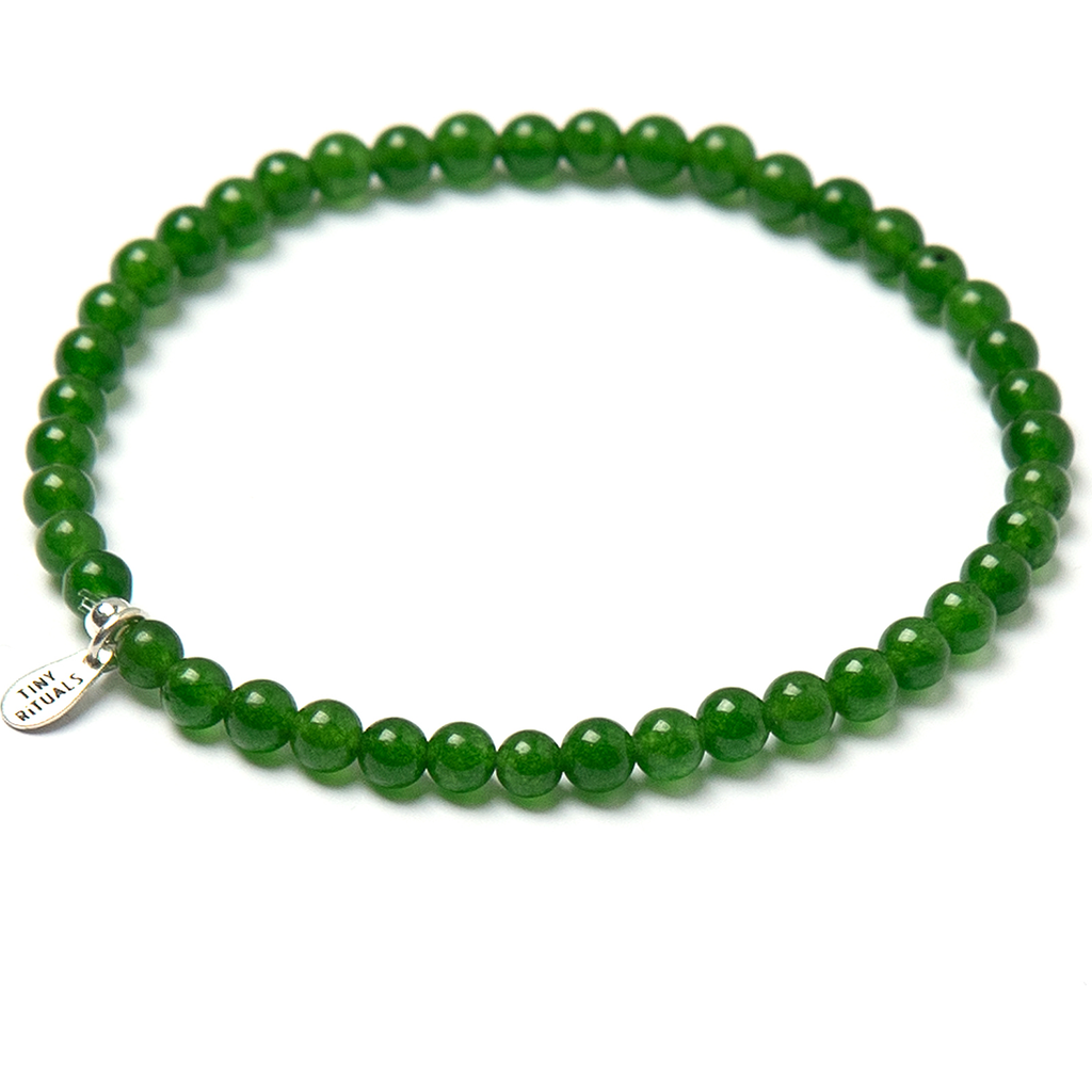 Tiny Rituals Jade Energy Bracelet In Dark Green