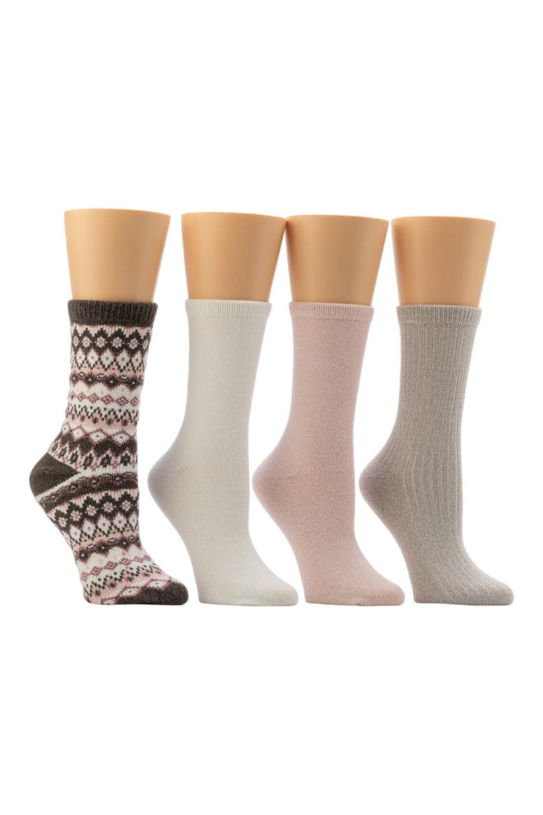 4-Pack Bootcut Crew Socks, Alternate, color, JAVA HEATHER