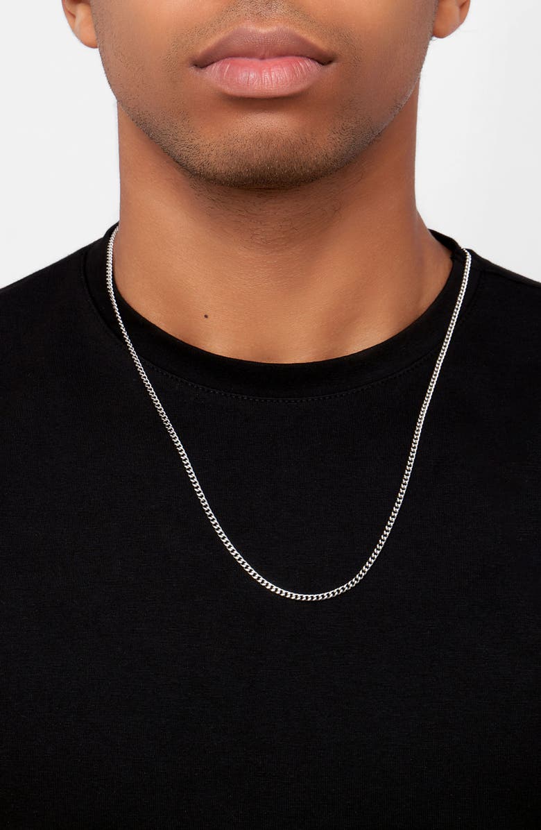 Adornia Men's Set of 2 Curb Chain Necklaces, Alternate, color, Silver