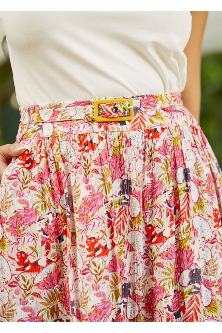 Buckle Up Buttercup Skirt, Alternate, color, Purrfectly Prickly