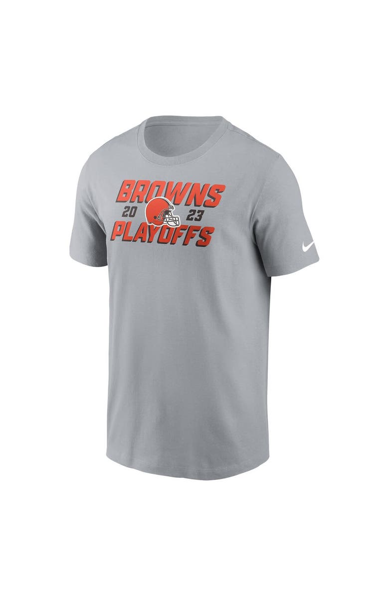 Nike Men's Nike Gray Cleveland Browns 2023 NFL Playoffs Iconic T-Shirt, Alternate, color, 