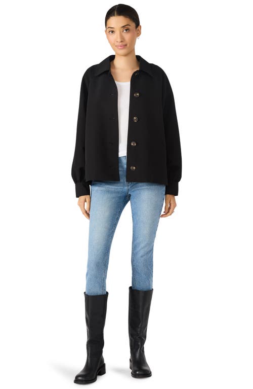 Steve Madden Flared Short Trench Coat In Black