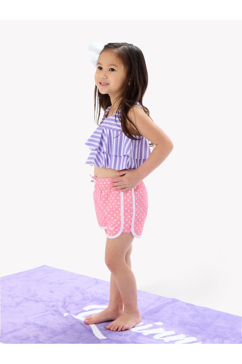 Girls UPF50+ Board Shorts, Alternate, color, Bubblegum Pink Micro Dot