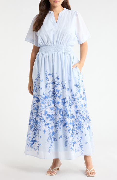 Fernie Field Janey Cotton Poplin Maxi Dress (Plus)