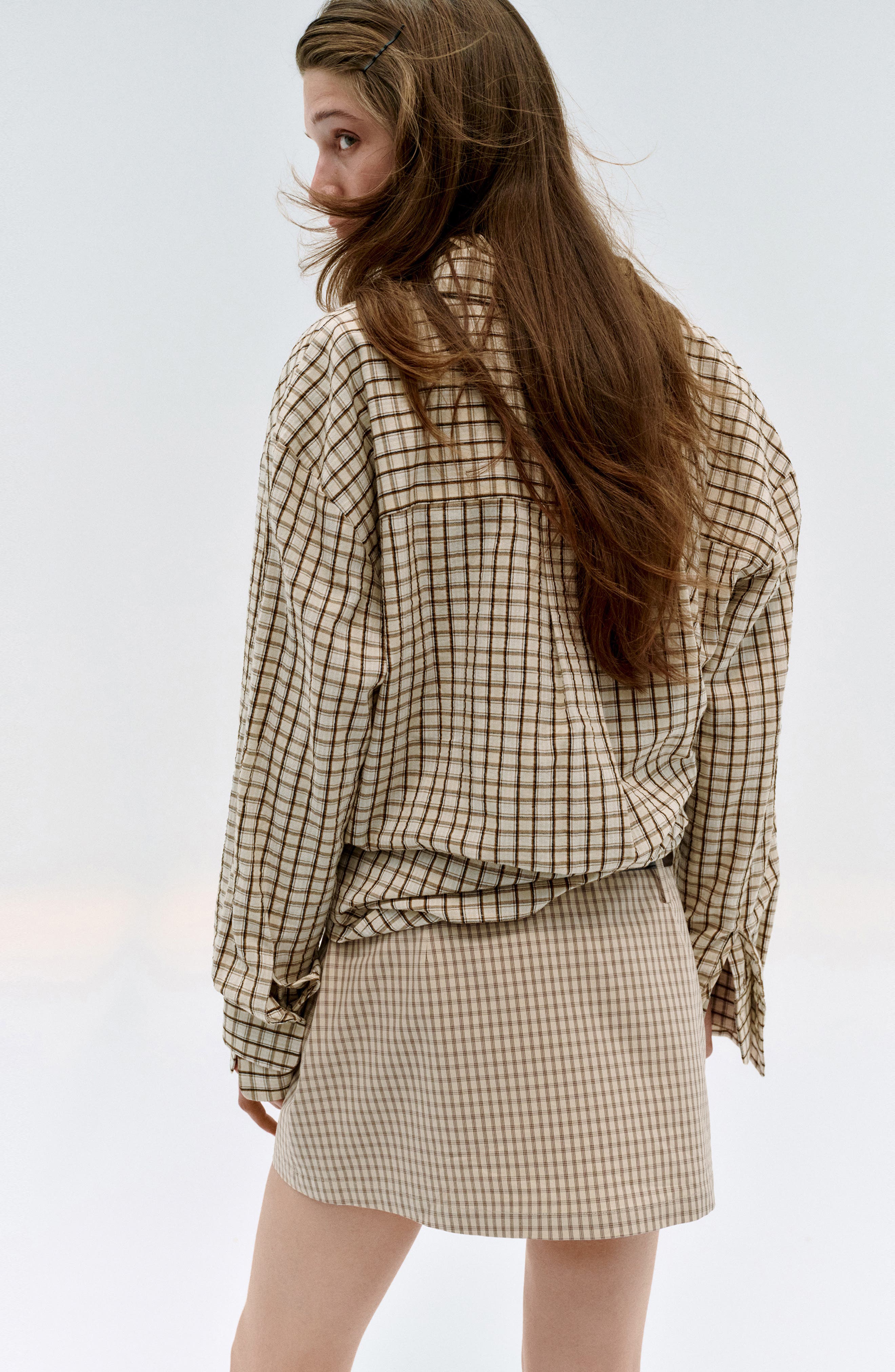 MANGO Gingham Cotton Miniskirt (Women) | Nordstrom