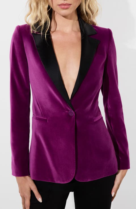 Macey Fitted Velvet Blazer