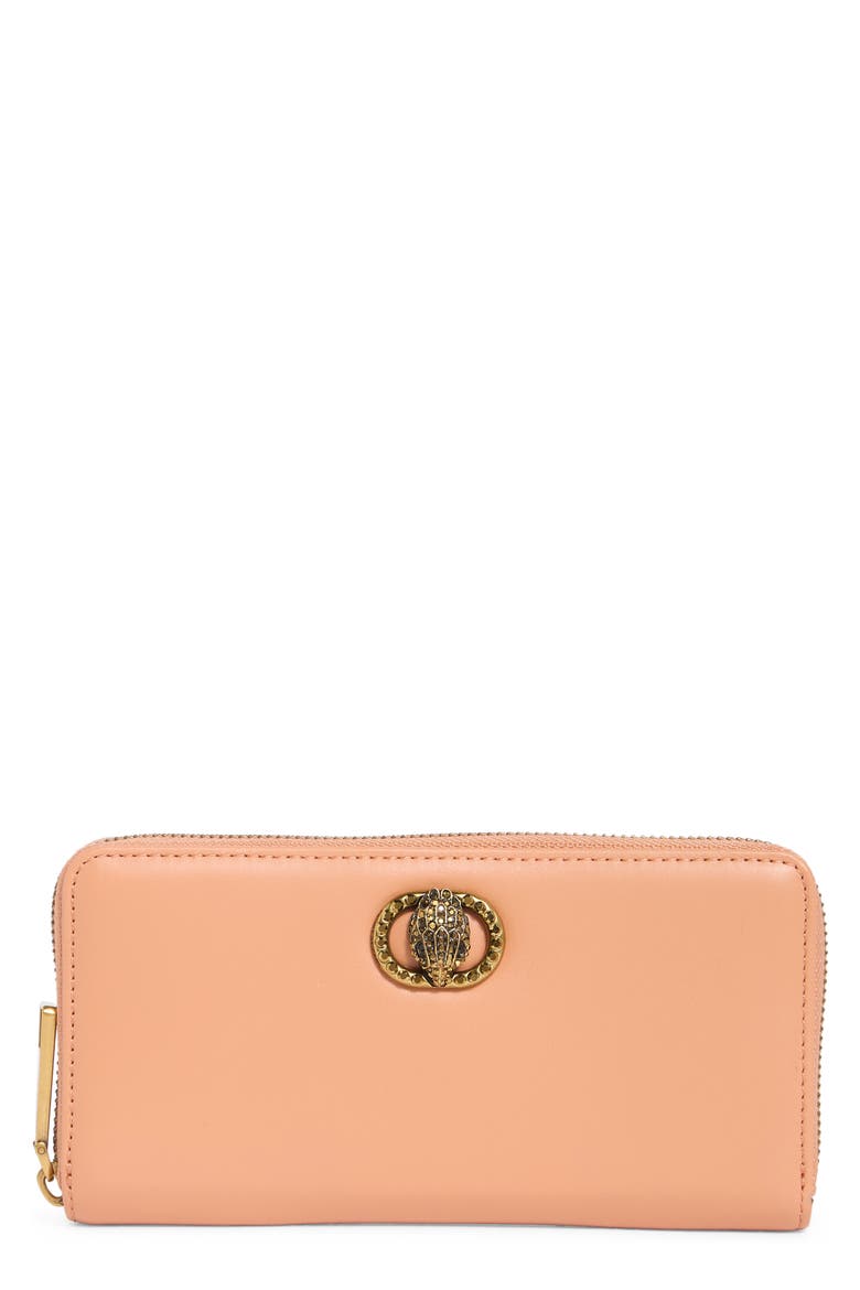 Chelsea Zip Around Leather Wallet, Main, color, TAN COMB
