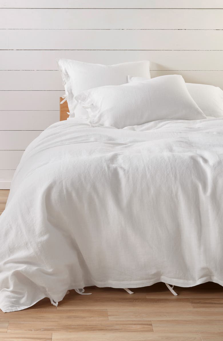 Treasure & Bond Relaxed Cotton & Linen Duvet Cover, Main, color, White