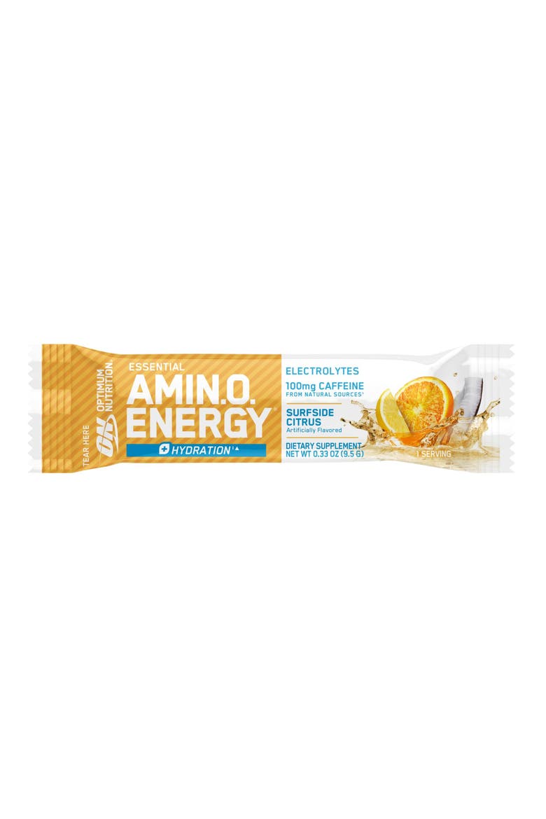 Amino Energy Plus Hydration Powder Stick Packs with Caffeine for Energy and Hydration Support, Surfside Citrus Flavor, 25 Count, Alternate, color, None