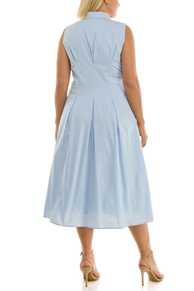 Sleeveless Poplin Midi Shirtdress, Alternate, color, BLUE AURA