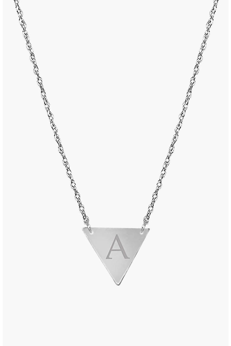 Personalized Initial Pendant Necklace, Main, color, SILVER - A