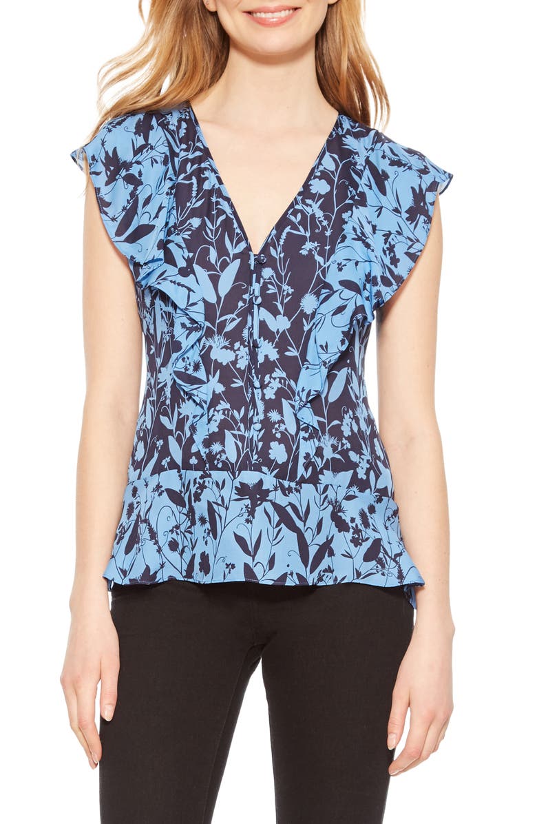 Parker Kata Floral Print Blouse, Main, color, 