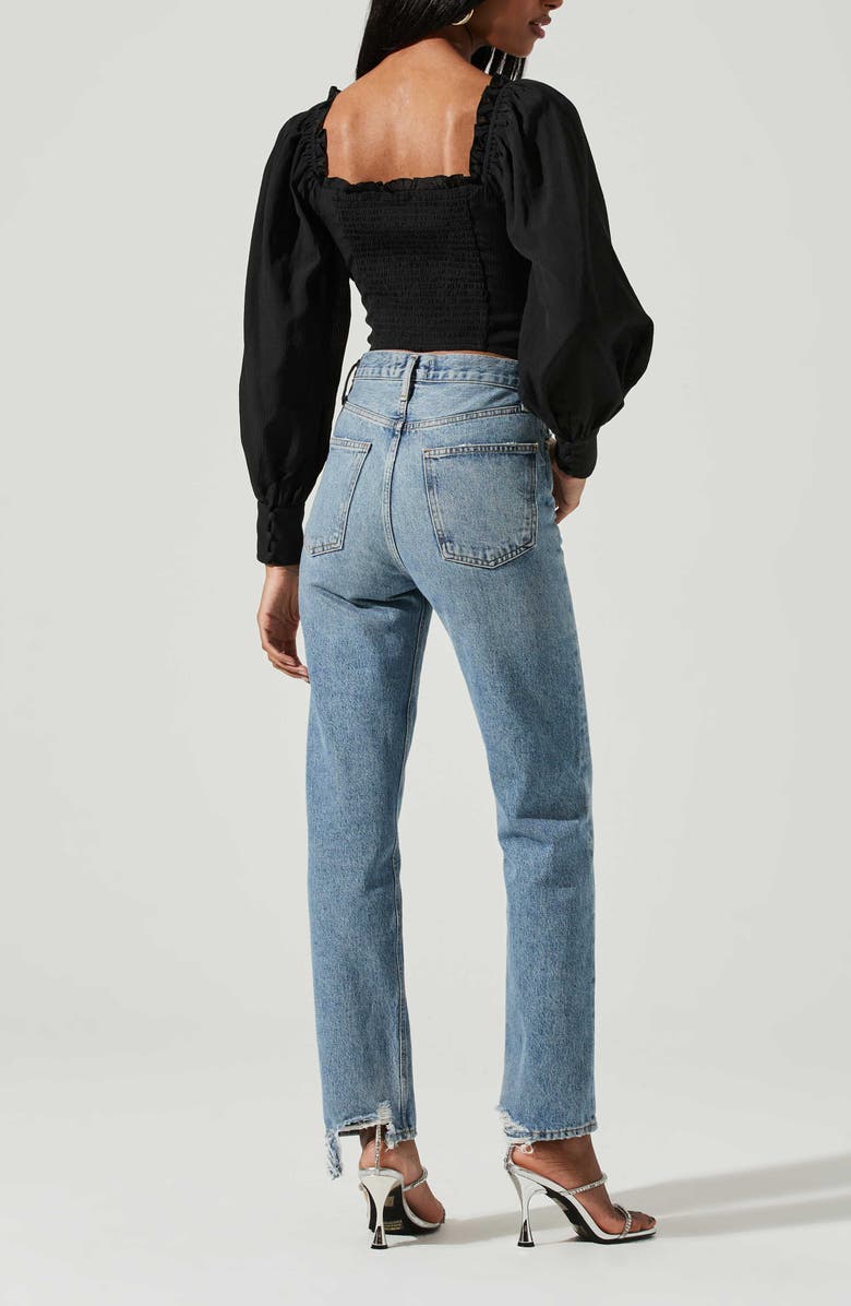 ASTR the Label Amber Puff Sleeve Smocked Blouse, Alternate, color, 