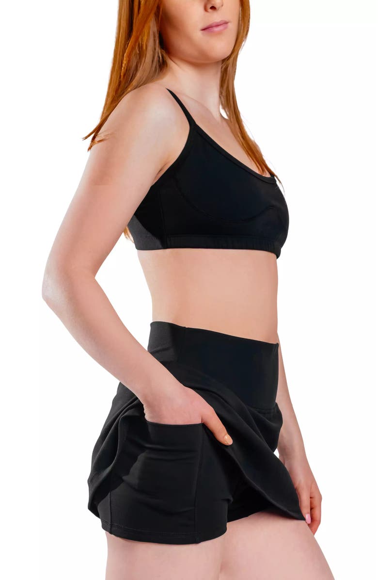 Cheeky Cherry Leakproof Everyday Liner Skort, Alternate, color, Onyx