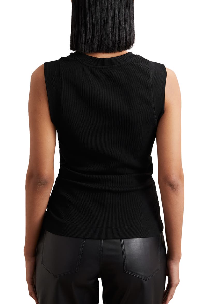 Trudy Ruched Rib Tank, Alternate, color, BLACK