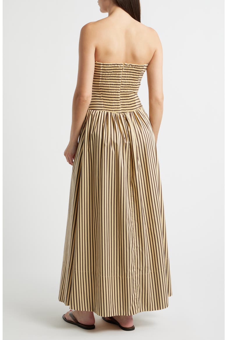 Vera Striped Strapless Cotton Maxi Dress, Alternate, color, CARMEN STRIPE-SAND CIDER