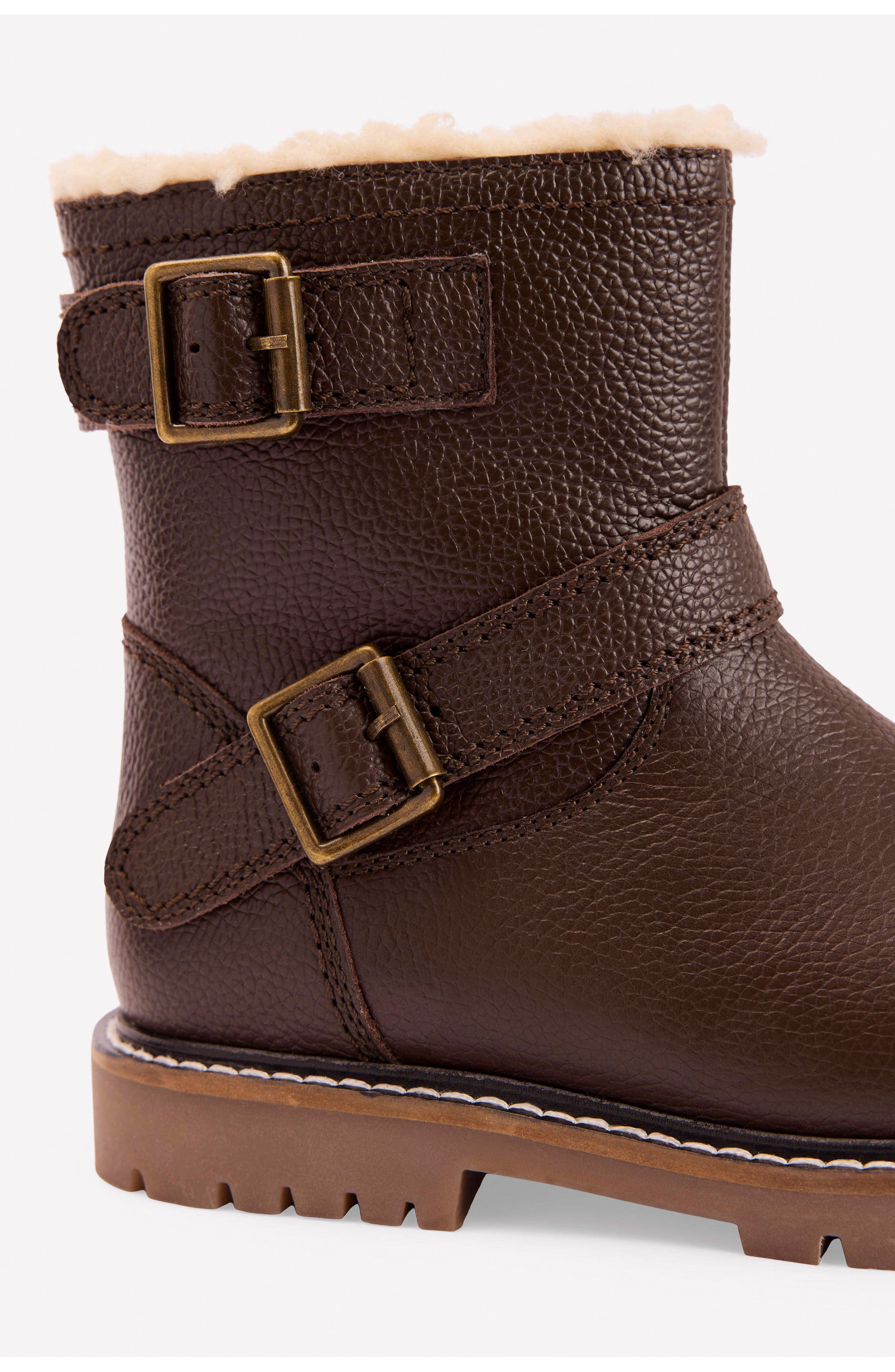 Boden Kids' Faux Fur Lined Boot, Alternate, color, Dark Chocolate