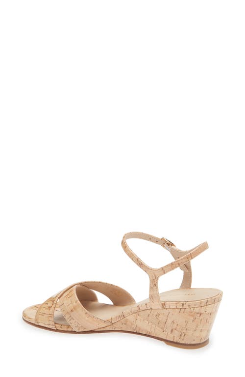 Stuart Weitzman Dayna Cork Crisscross Wedge Sandals In Natural.