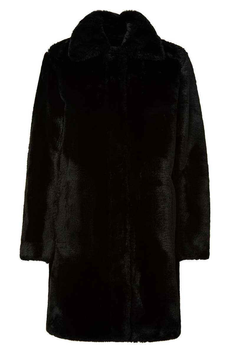 Akris punto Faux Fur Coat, Alternate, color, Black