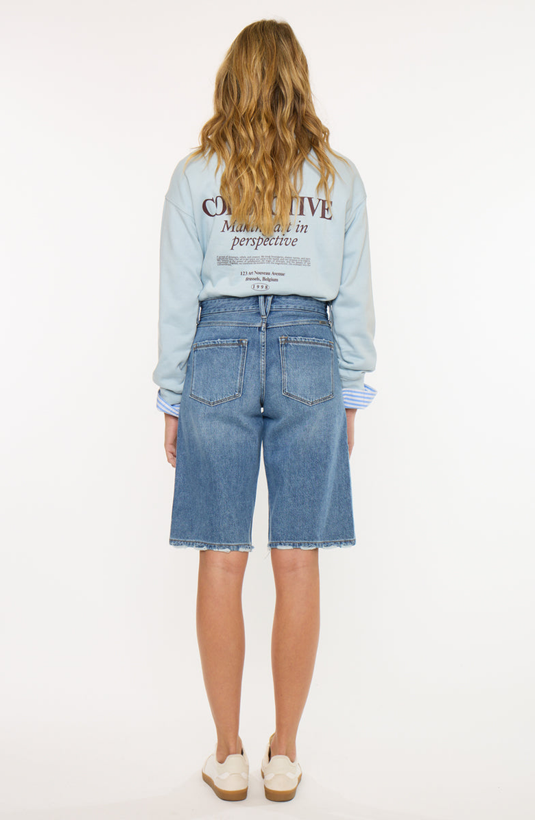 KanCan Daylin Low Slung Baggy Denim Jort Shorts, Alternate, color, Medium Wash