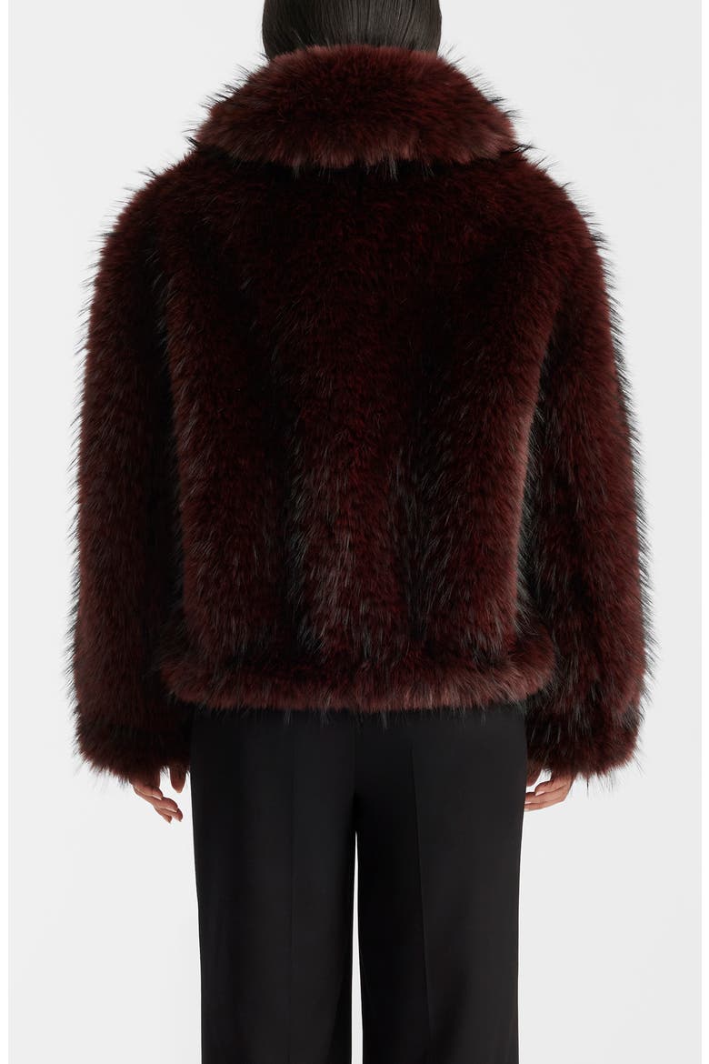 Nanny Faux Fur & Wool Jacket, Alternate, color, BLACK-GARNET