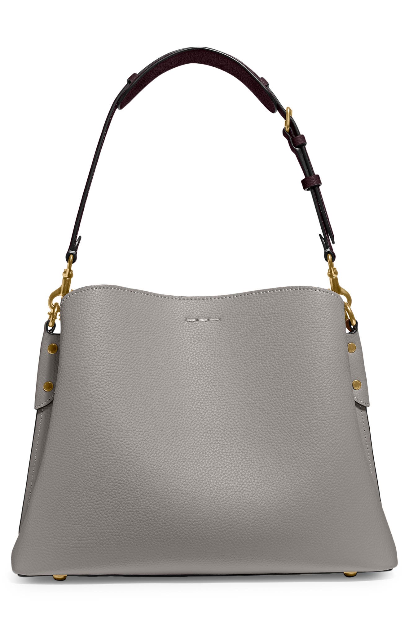 COACH Willow Colorblock Pebble Leather Shoulder Bag, Alternate, color, 