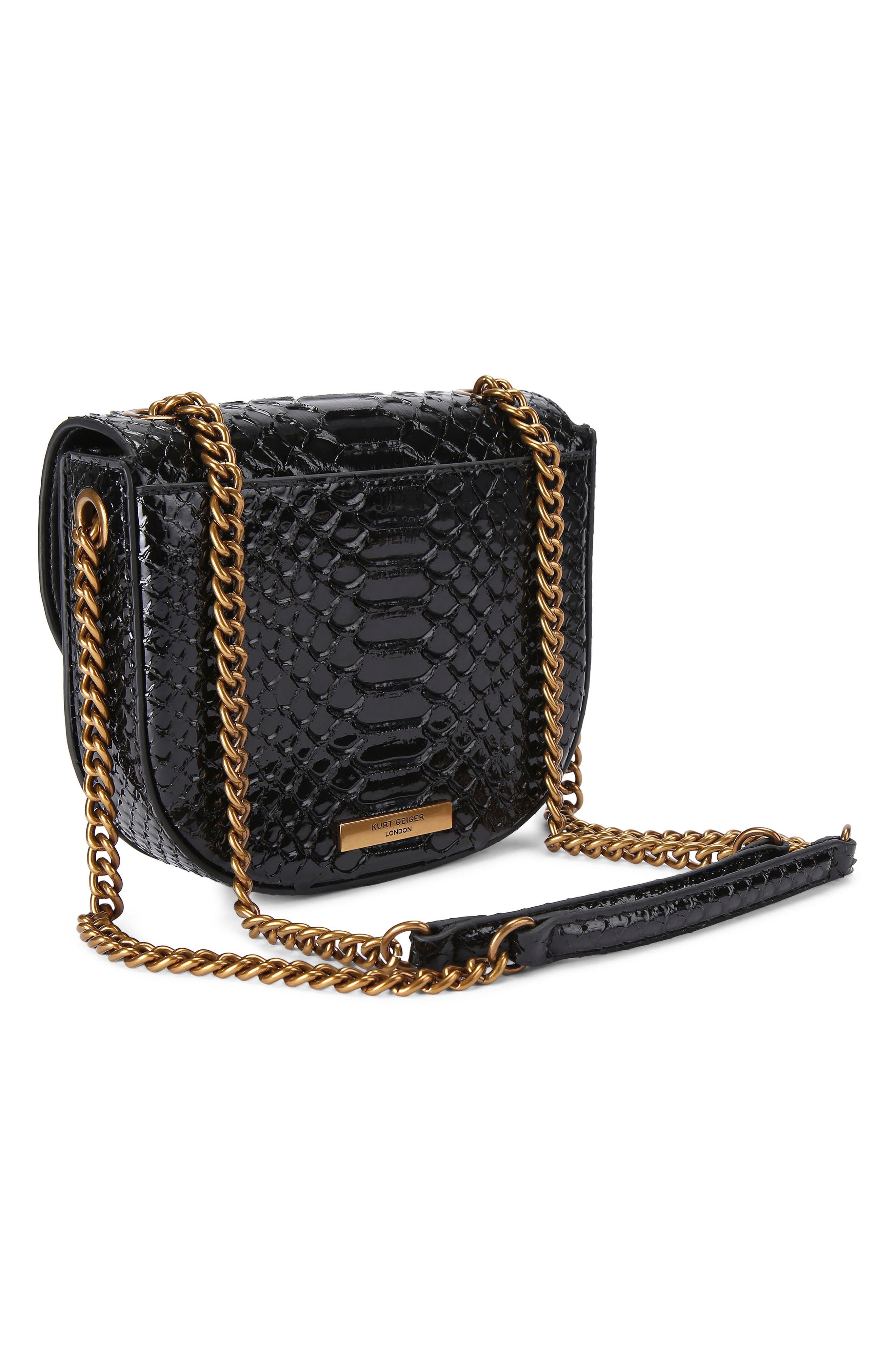 Kurt Geiger London Chelsea Leather Saddle Bag, Alternate, color, 