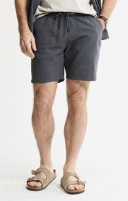 JACHS Linen Blend Drawstring Shorts