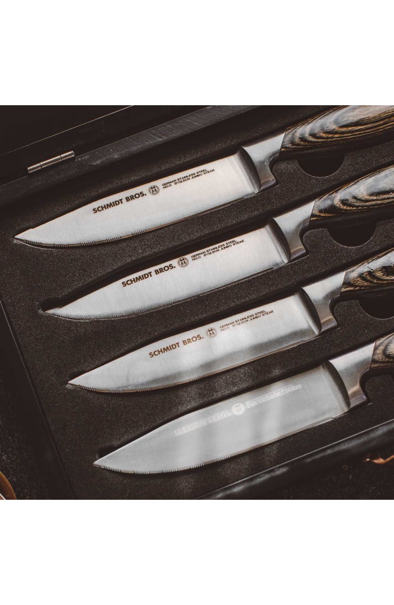 Schmidt Brothers Cutlery Bonded Ash 4-Piece Steak Set, Alternate, color, Grey