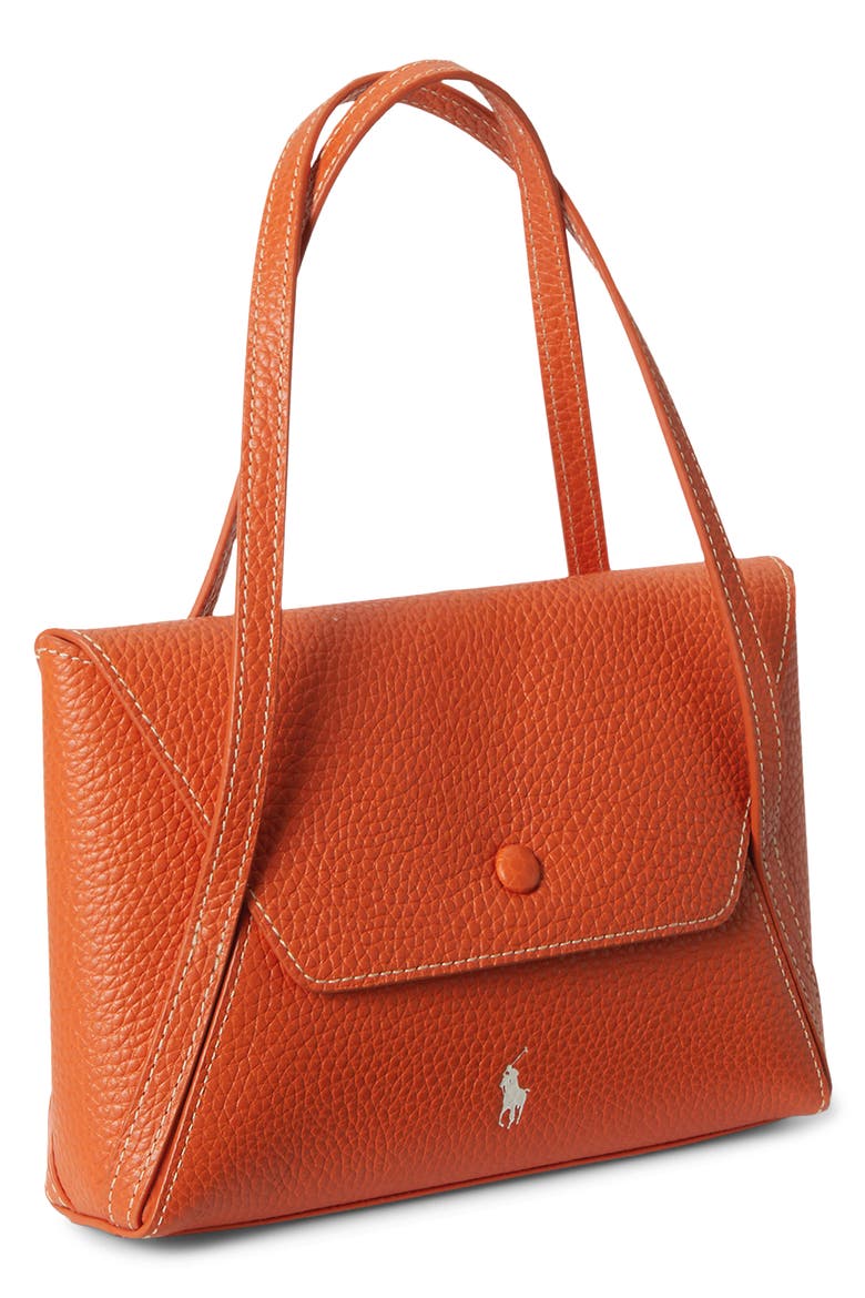 Polo Play Pebble Leather Envelope Shoulder Bag, Alternate, color, SUNSET ORANGE