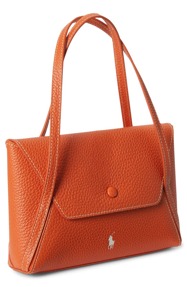 Polo Ralph Lauren Polo Play Pebble Leather Envelope Shoulder Bag, Alternate, color, Sunset Orange