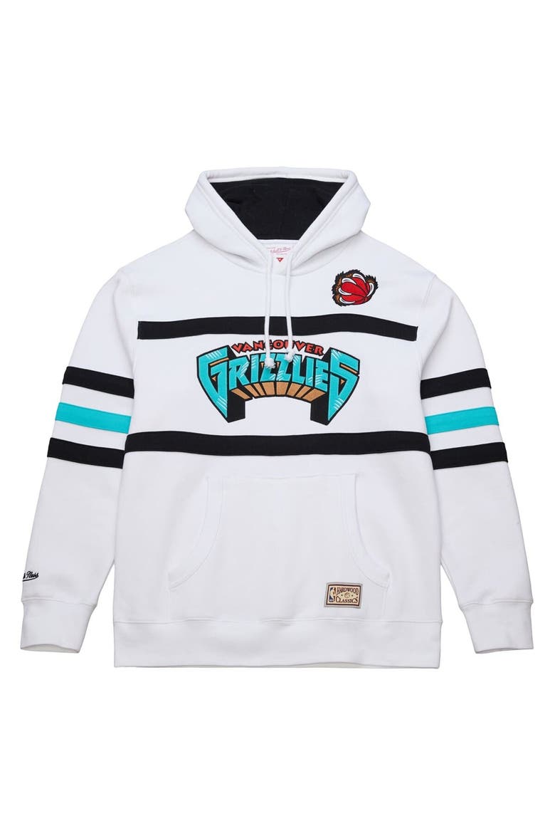Men's Mitchell & Ness White Vancouver Grizzlies Hardwood Classics Nights Head Coach Pullover Hoodie, Alternate, color, White