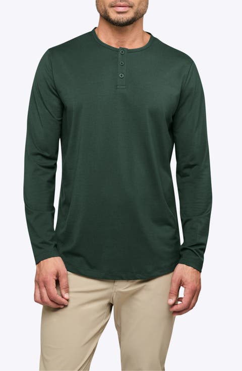 AO Curved Hem Long Sleeve Henley