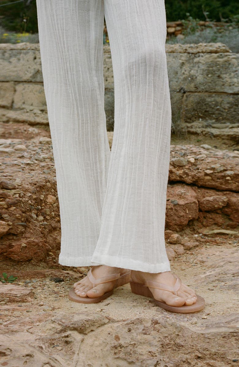 MANGO Satin Drawstring Wide Leg Pants, Alternate, color,