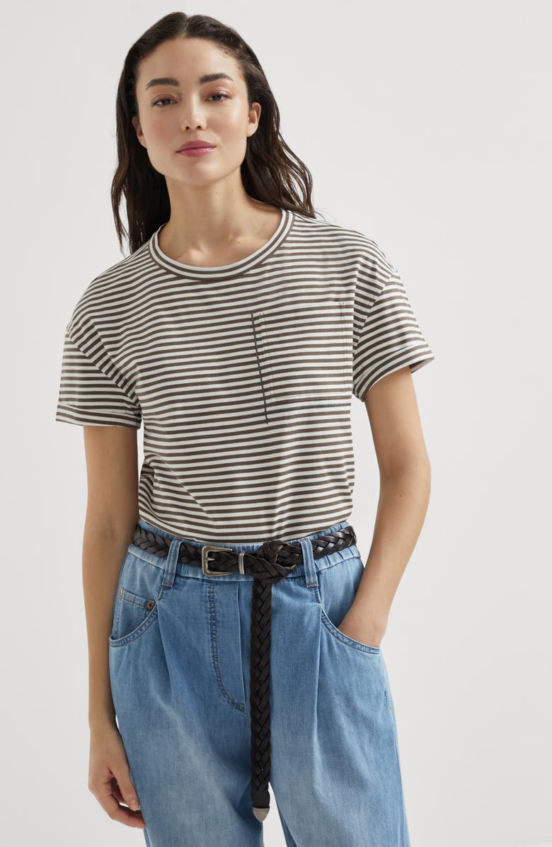 Brunello Cucinelli T-shirt with monili, Alternate, color, 