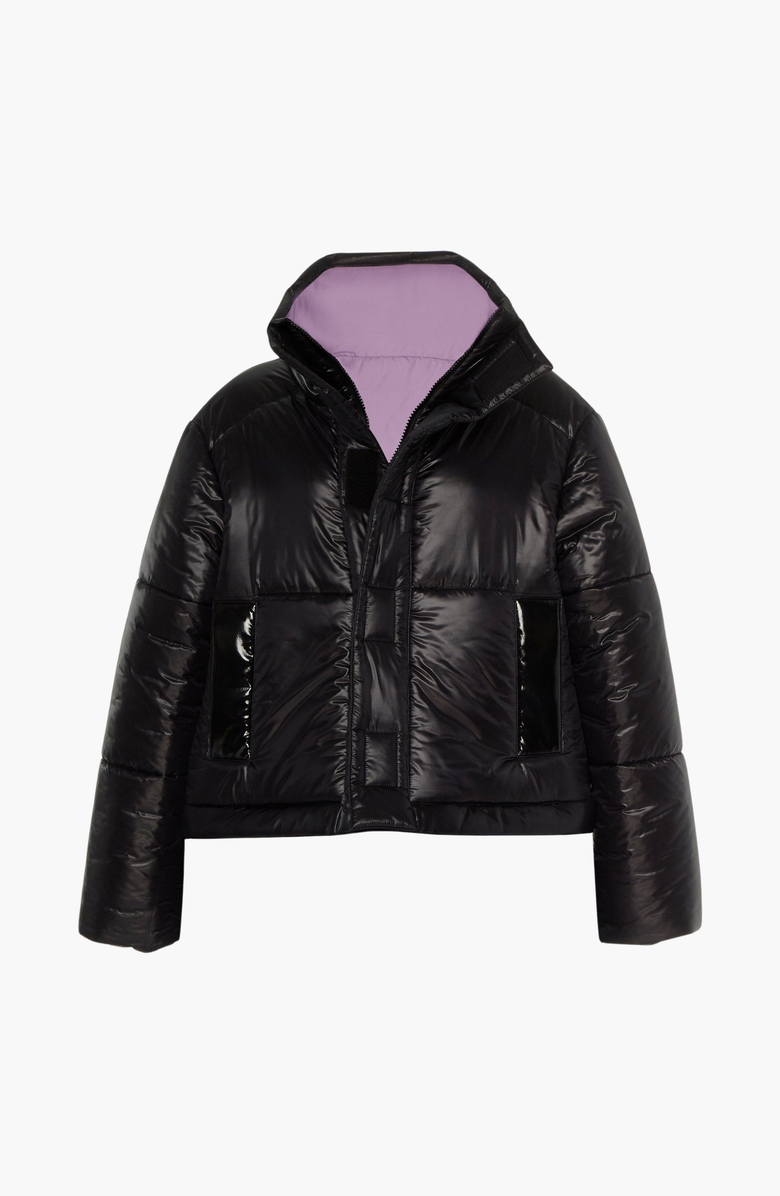 CAALO Reversible Convertible Sustainable Down Coat, Alternate, color, Black / Light Purple