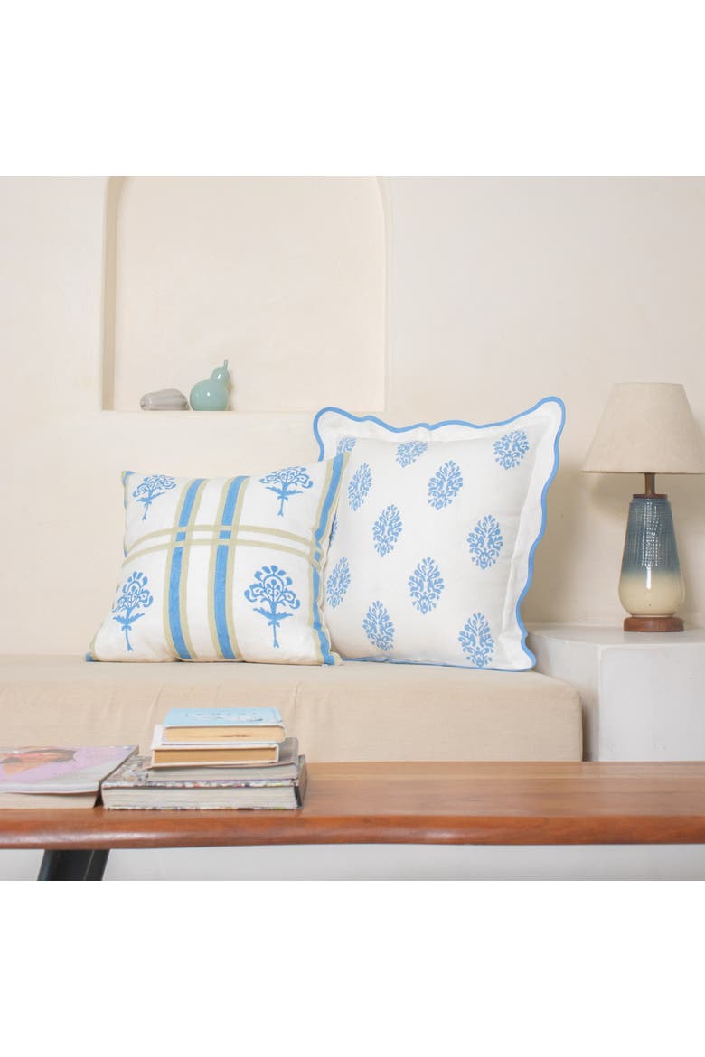 Nila - Linen Throw Pillow Cover, Alternate, color, Pastel Blue