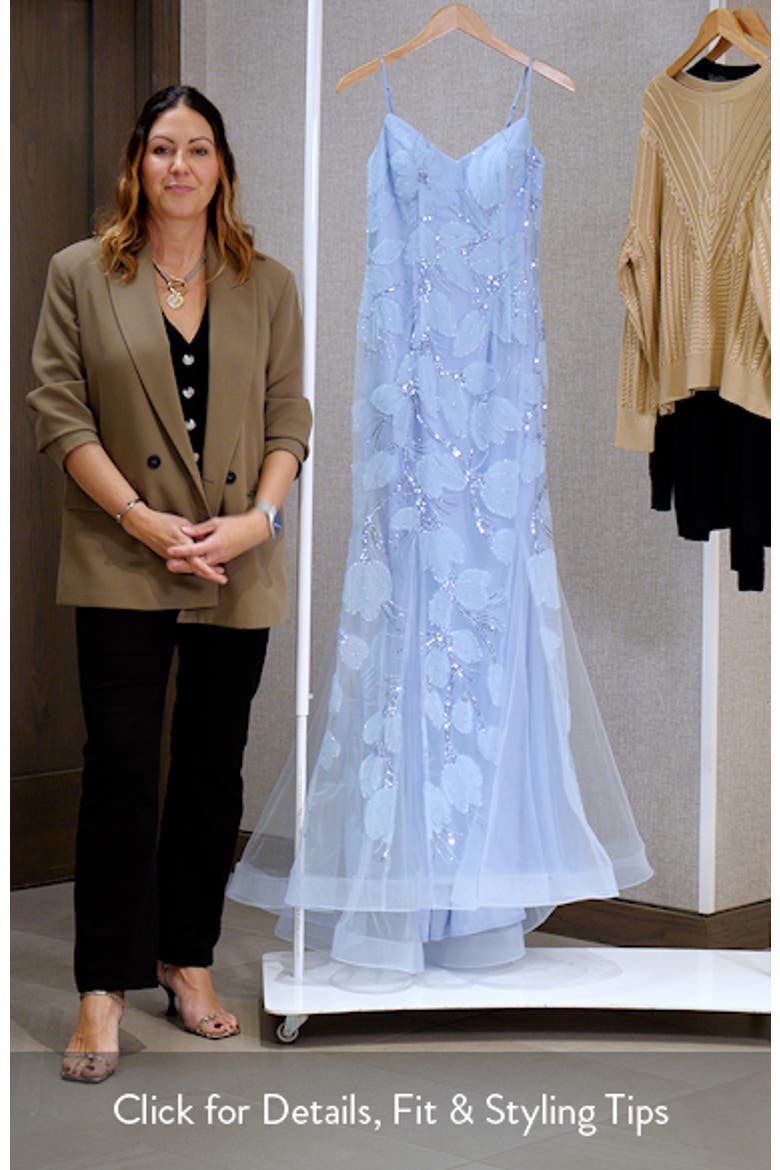 Embellished Floral Appliqué Mermaid Gown video