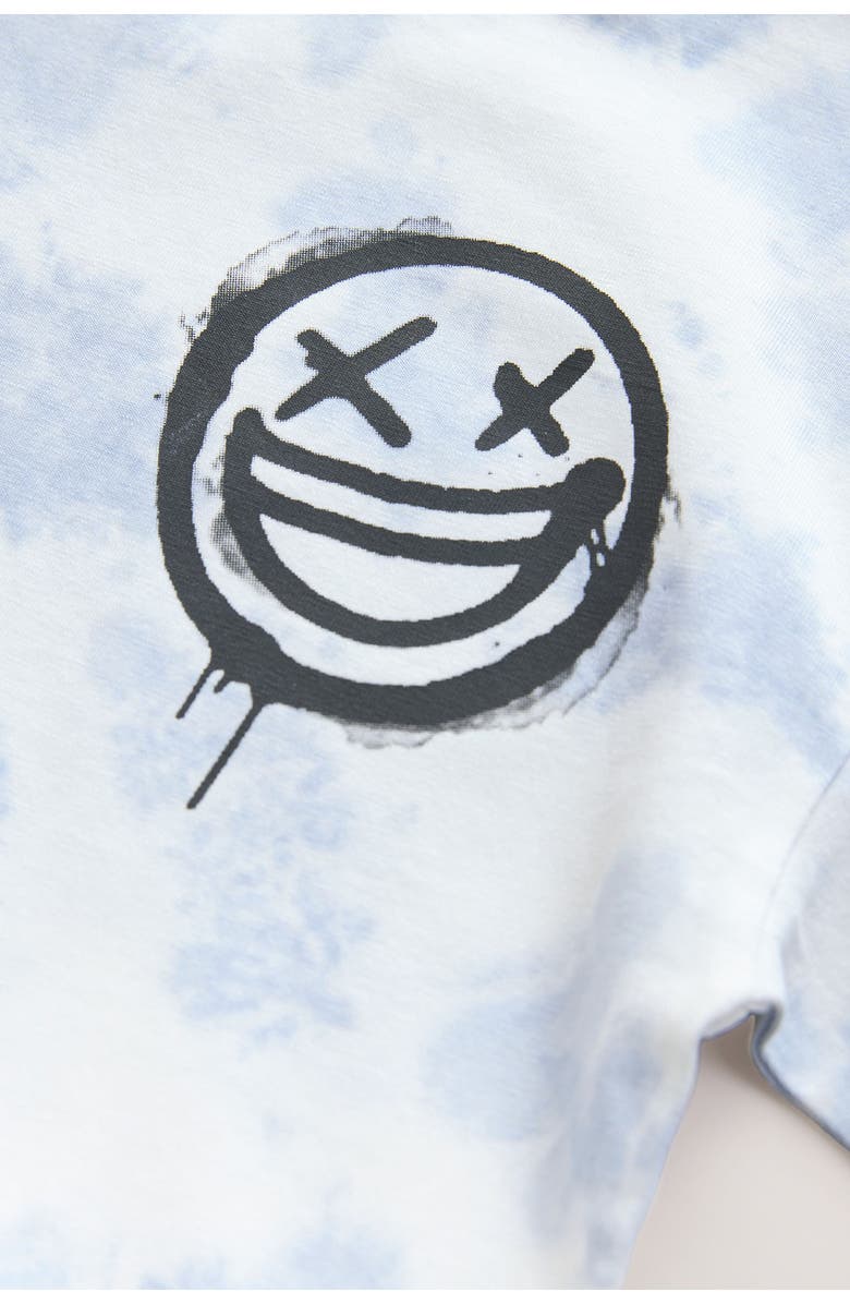 NEXT Kids' Smiley Graffiti Tie Dye Cotton Graphic T-Shirt, Alternate, color,