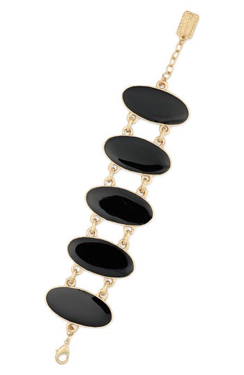 Karine Sultan Enamel Bracelet In Black