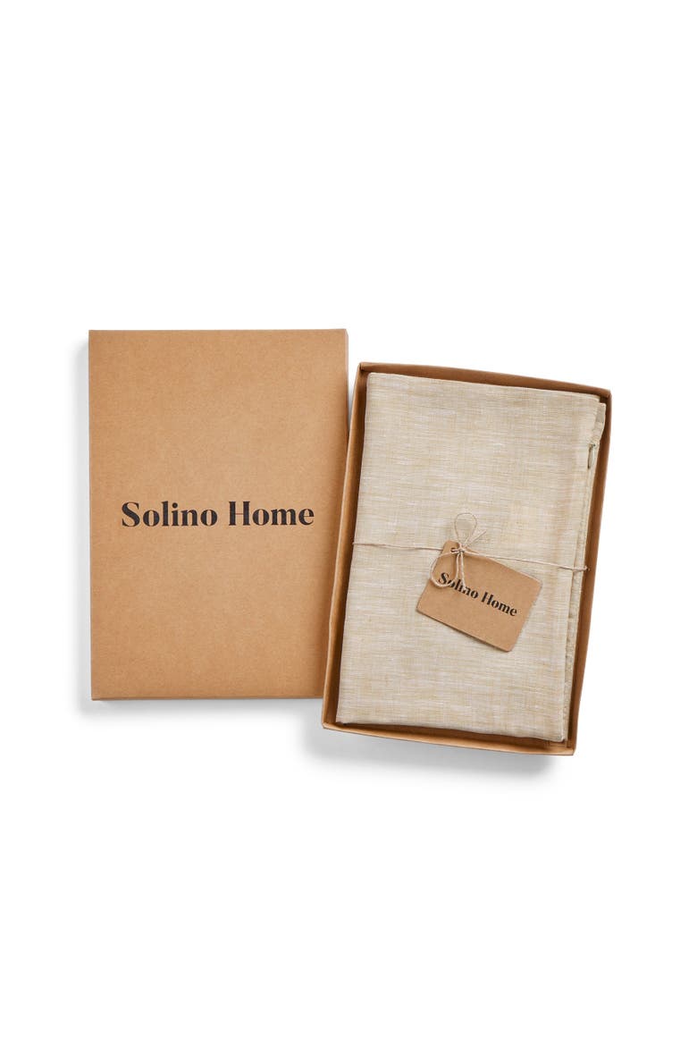 Linen Throw Pillow Cover with Invisible Zipper, 20 x 20 Inches - Montauk, Alternate, color, Champagne Beige